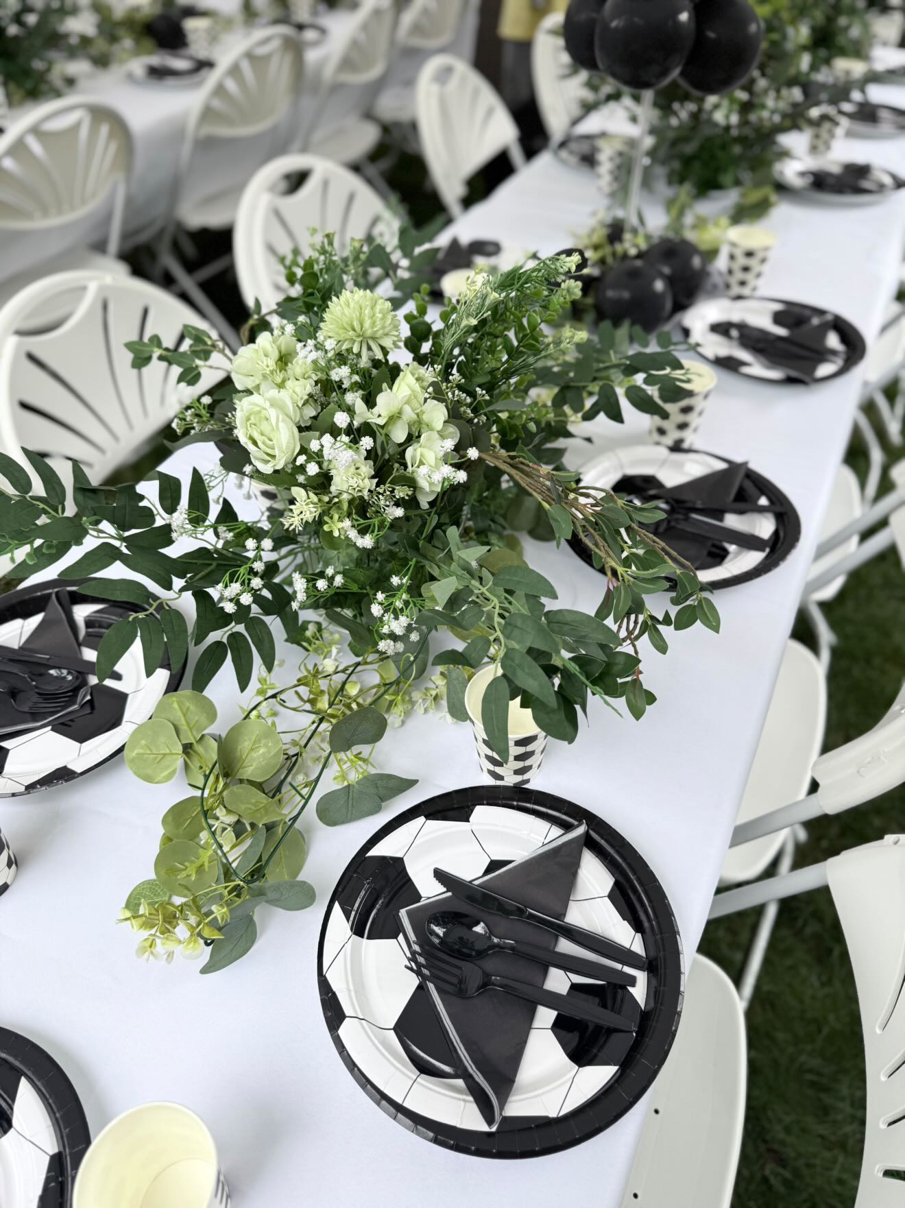 Soccer-themed birthday tablescape by Eden & Oak Events